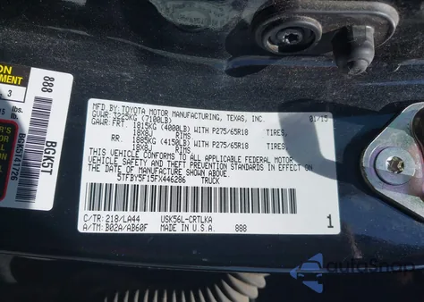 2015 Toyota Tundra Limited 5.7L V8 z USA, uszkodzony, nr VIN 5TFBY5F15FX446286